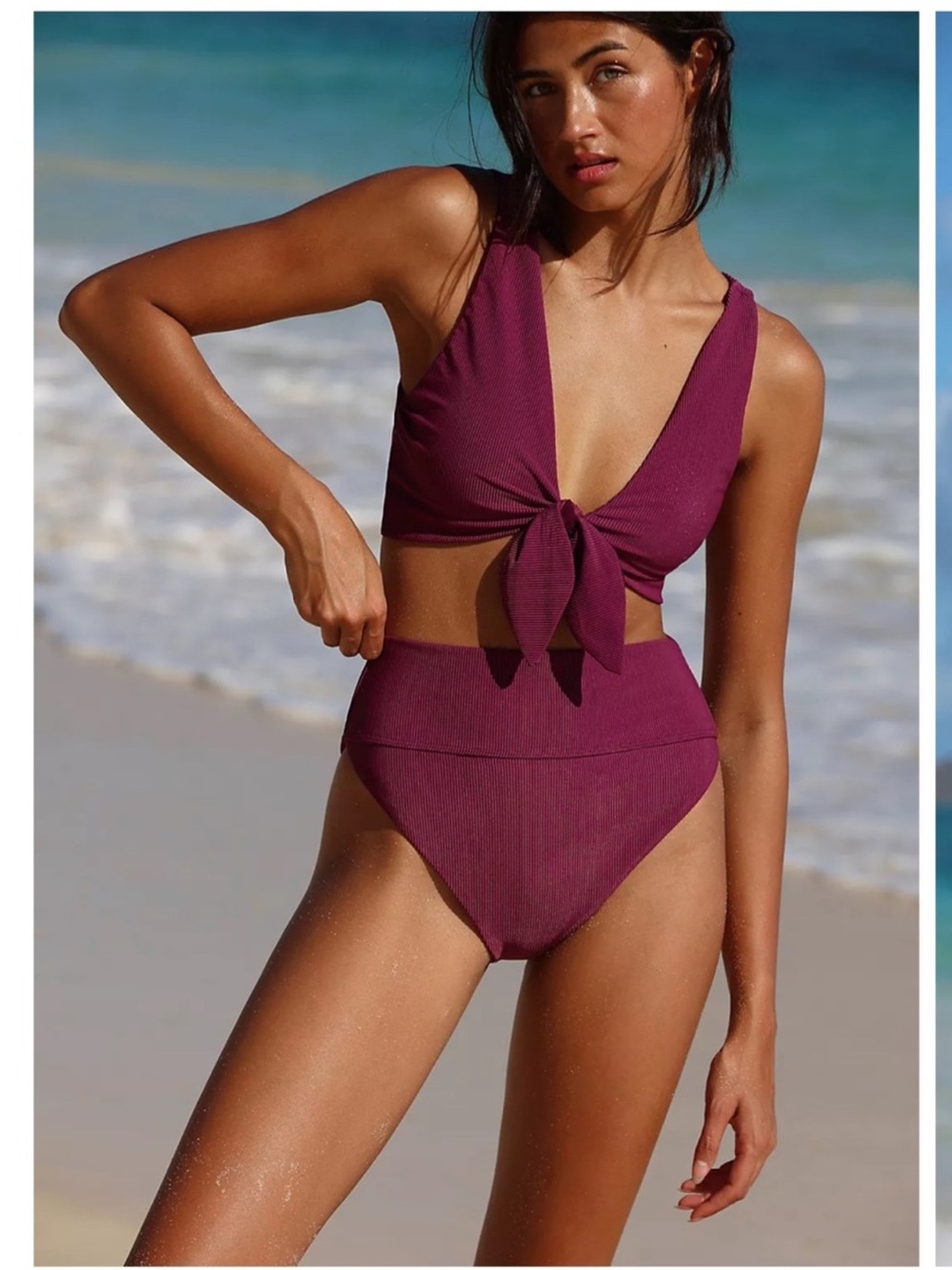 NWT Beach Riot Solid Highway High-Waisted Bikini Bottoms